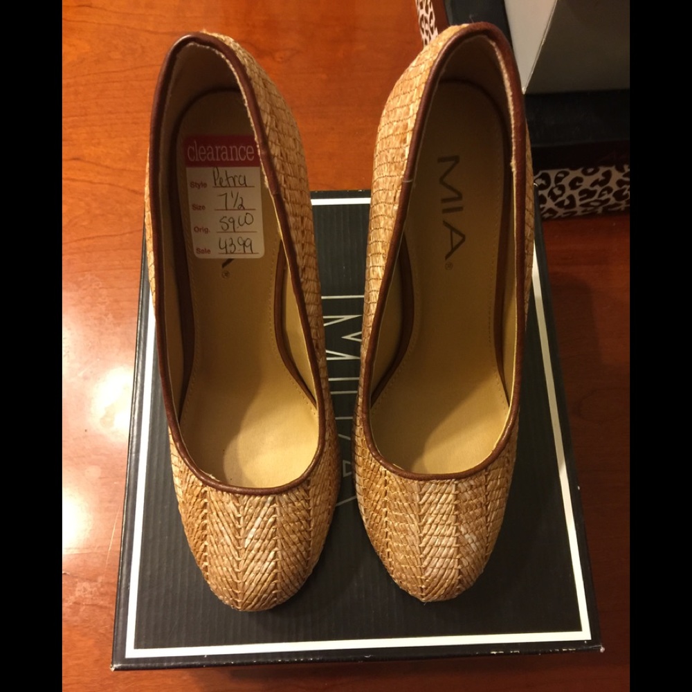 High heeled shoes.